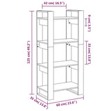 Book Cabinet/Room Divider Honey Brown 60x35x125 cm Solid Wood - Low Angle