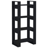 Book Cabinet/Room Divider Black 60x35x125 cm Solid Wood - Front View