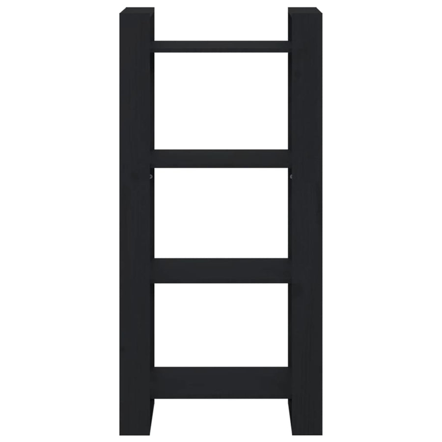 Book Cabinet/Room Divider Black 60x35x125 cm Solid Wood