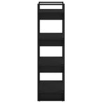 Book Cabinet/Room Divider Black 60x35x125 cm Solid Wood