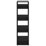 Book Cabinet/Room Divider Black 60x35x125 cm Solid Wood - Top-Down View