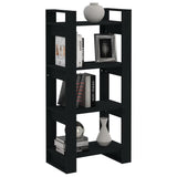 Book Cabinet/Room Divider Black 60x35x125 cm Solid Wood - 45-Degree Angle