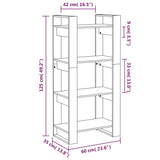 Book Cabinet/Room Divider Black 60x35x125 cm Solid Wood - Low Angle