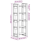 Book Cabinet/Room Divider 60x35x160 cm Solid Wood - Low Angle