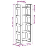 Book Cabinet/Room Divider White 60x35x160 cm Solid Wood - Low Angle