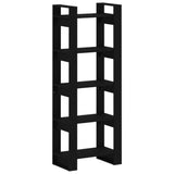 Book Cabinet/Room Divider Black 60x35x160 cm Solid Wood - Front View