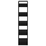 Book Cabinet/Room Divider Black 60x35x160 cm Solid Wood
