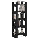 Book Cabinet/Room Divider Black 60x35x160 cm Solid Wood - 45-Degree Angle