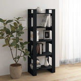 Book Cabinet/Room Divider Black 60x35x160 cm Solid Wood - Rear View