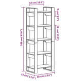 Book Cabinet/Room Divider Black 60x35x160 cm Solid Wood - Low Angle