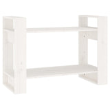 Book Cabinet/Room Divider White 80x35x56.5 cm Solid Wood Pine - Front View