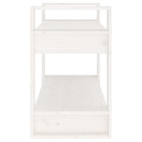 Book Cabinet/Room Divider White 80x35x56.5 cm Solid Wood Pine - Rear View