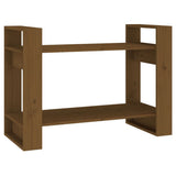 Book Cabinet/Room Divider Honey Brown 80x35x56.5 cm Solid Wood - Front View
