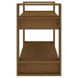 Book Cabinet/Room Divider Honey Brown 80x35x56.5 cm Solid Wood - Rear View