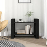 Book Cabinet/Room Divider Black 80x35x56.5 cm Solid Wood Pine - Side View