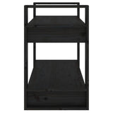 Book Cabinet/Room Divider Black 80x35x56.5 cm Solid Wood Pine
