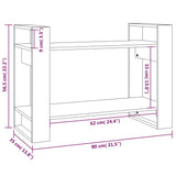 Book Cabinet/Room Divider Black 80x35x56.5 cm Solid Wood Pine