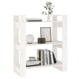 Book Cabinet/Room Divider White 80x35x91 cm Solid Wood Pine - Top-Down View