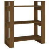 Book Cabinet/Room Divider Honey Brown 80x35x91 cm Solid Wood - Front View