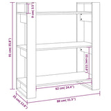 Book Cabinet/Room Divider Honey Brown 80x35x91 cm Solid Wood - Low Angle