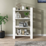 Book Cabinet/Room Divider White 80x35x125 cm Solid Wood Pine - Side View