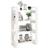 Book Cabinet/Room Divider White 80x35x125 cm Solid Wood Pine - Top-Down View
