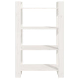 Book Cabinet/Room Divider White 80x35x125 cm Solid Wood Pine