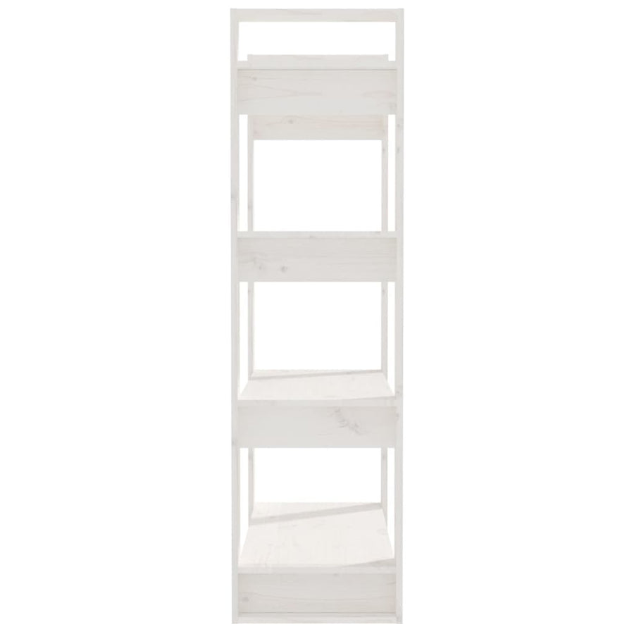 Book Cabinet/Room Divider White 80x35x125 cm Solid Wood Pine