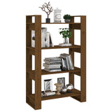 Book Cabinet/Room Divider Honey Brown 80x35x125 cm Solid Wood - Top-Down View
