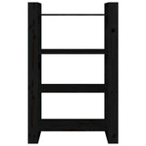 Book Cabinet/Room Divider Black 80x35x125 cm Solid Wood Pine