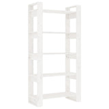 Book Cabinet/Room Divider White 80x35x160 cm Solid Wood - Front View