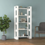 Book Cabinet/Room Divider White 80x35x160 cm Solid Wood - Side View