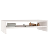 Monitor Stand White 50x24x13 cm Solid Wood Pine - Top-Down View