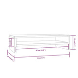 Monitor Stand Honey Brown 50x24x13 cm Solid Wood Pine - Low Angle