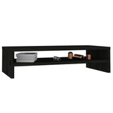Monitor Stand Black 50x24x13 cm Solid Wood Pine