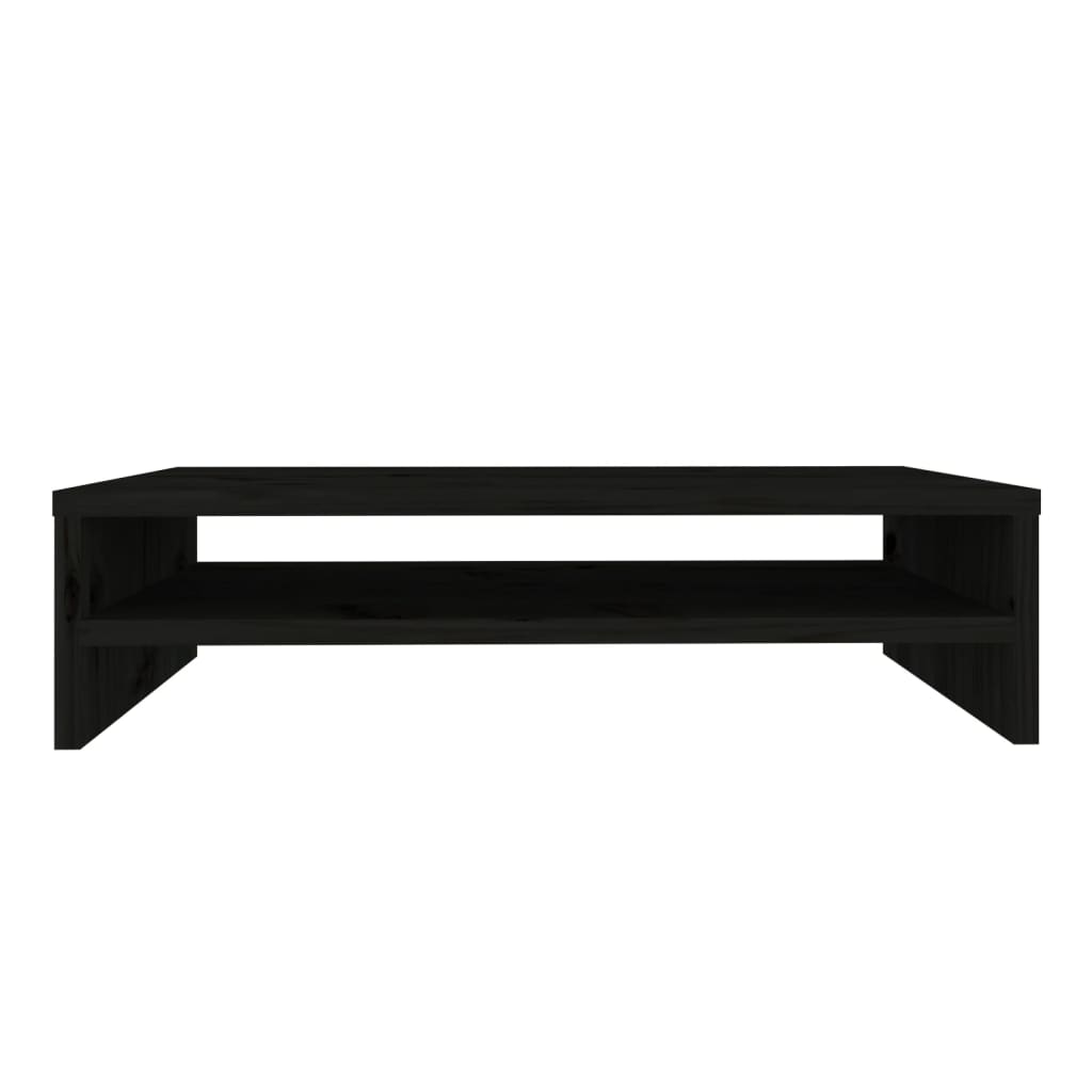 Monitor Stand Black 50x24x13 cm Solid Wood Pine