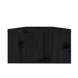 Monitor Stand Black 50x24x13 cm Solid Wood Pine - Rear View