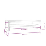 Monitor Stand Black 50x24x13 cm Solid Wood Pine