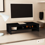 Monitor Stand Black 50x24x13 cm Solid Wood Pine