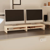 Monitor Stand 100x24x13 cm Solid Wood Pine - Side View