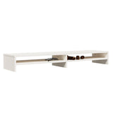 Monitor Stand White 100x24x13 cm Solid Wood Pine - Top-Down View