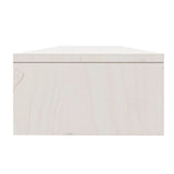 Monitor Stand White 100x24x13 cm Solid Wood Pine - Rear View