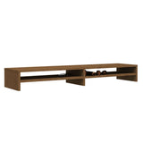 Monitor Stand Honey Brown 100x24x13 cm Solid Wood Pine - Top-Down View