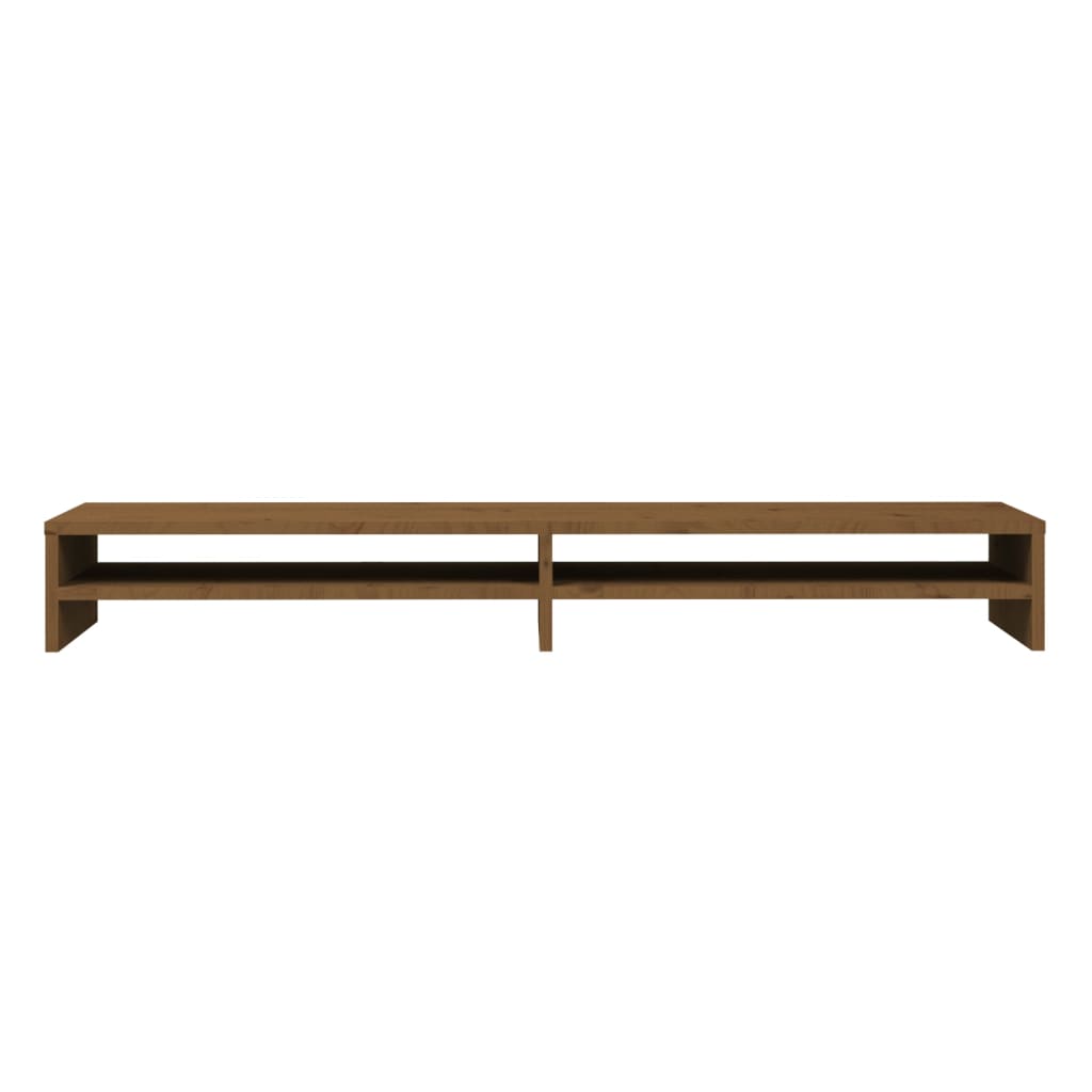 Monitor Stand Honey Brown 100x24x13 cm Solid Wood Pine