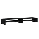 Monitor Stand Black 100x24x13 cm Solid Wood Pine