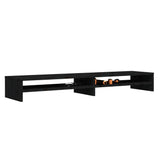 Monitor Stand Black 100x24x13 cm Solid Wood Pine - Top-Down View