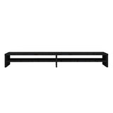 Monitor Stand Black 100x24x13 cm Solid Wood Pine
