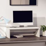 Monitor Stand White 50x27x15 cm Solid Wood Pine - Side View