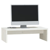 Monitor Stand White 50x27x15 cm Solid Wood Pine - Top-Down View