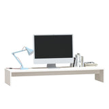 Monitor Stand White 100x27x15 cm Solid Wood Pine - Top-Down View